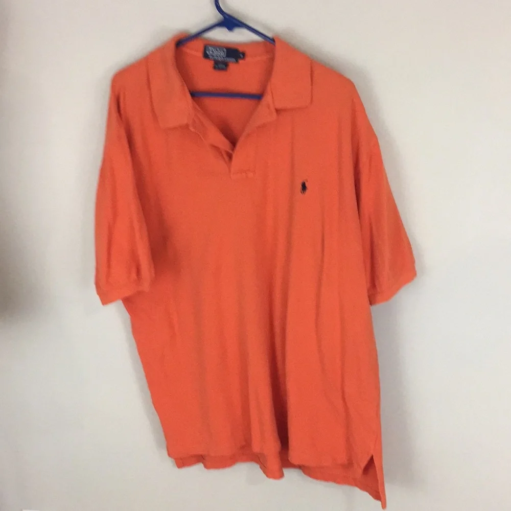 Polo Ralph Lauren 100% Cotton Orange Mesh Polo Shirt Size XL